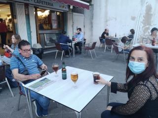 Sur une terrasse de Barcelone au premier jour du dé-confinement, le 25 mai dernier