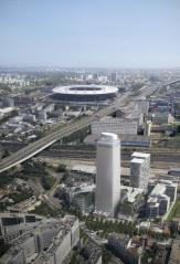 La Tour Pleyel deviendra l'hôtel Paris Pleyel fin 2023. C'est l'architecte Sretchko Markovic de...