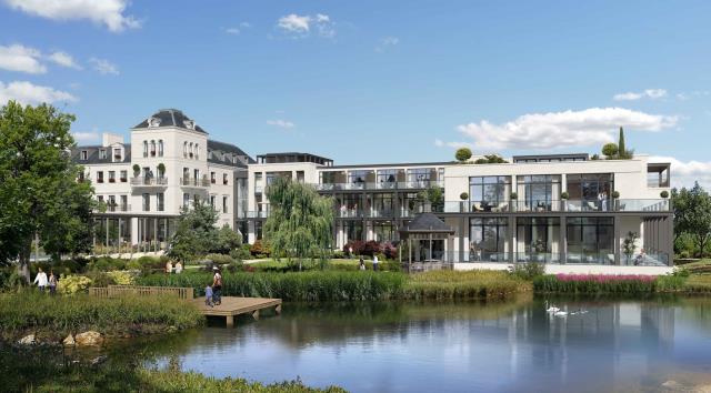 Façade côté jardin du futur hôtel 5 étoiles qu'ouvrira Pulsim près de Disneyland Paris.