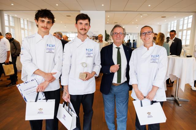 Les trois lauréats cuisine - professionnels avec Olivier Roellinger