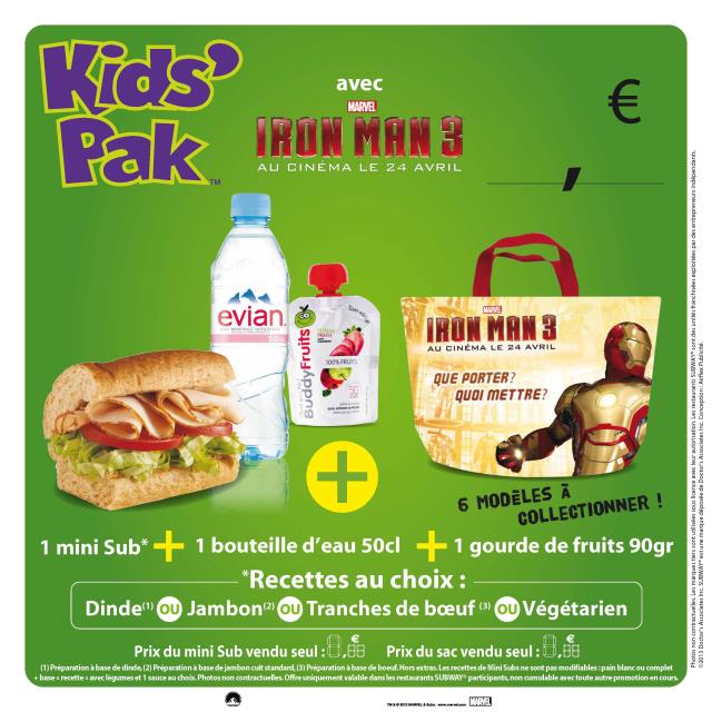 Le KIDS'PAK de Subway.