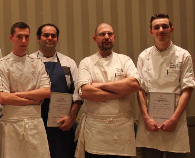 De gauche à droite : Camille Heidenfeld, Dolce Chantilly, Jérémie Duchemin, sous-chef au Dolce Chantilly, Frédéric Bacouel, Château de Saint Just, Romain Doublet du Château de Saint Just.