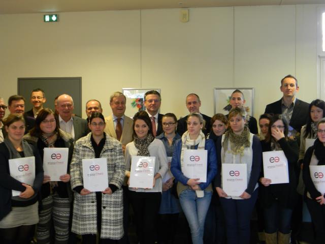 Photo de famille le jour de la remise du CQP.