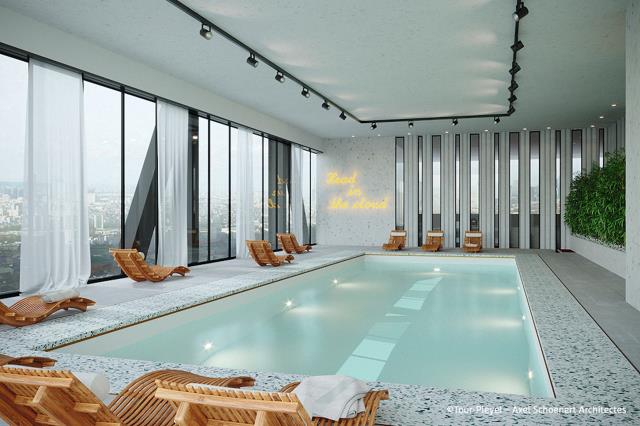 La "plus haute piscine de France", au H4 Hotel Wyndham Paris Pleyel.