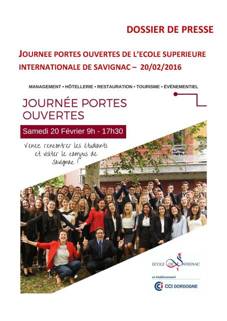 Journées Portes Ouvertes le 20 Février 2016