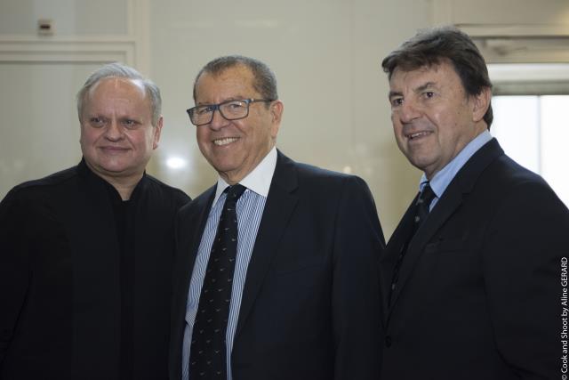Joël Robuchon, Paul Obadia et le président de Nice Expo.