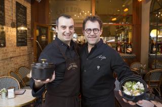 Romain Fornell et Michel Sarran célèbrent les 5 ans du Café Emma à Barcelone.