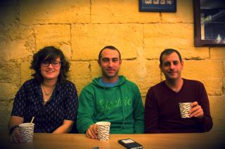 Les trois fondateurs du Dreamers Hostel : Agathe, Mathieu et Loic