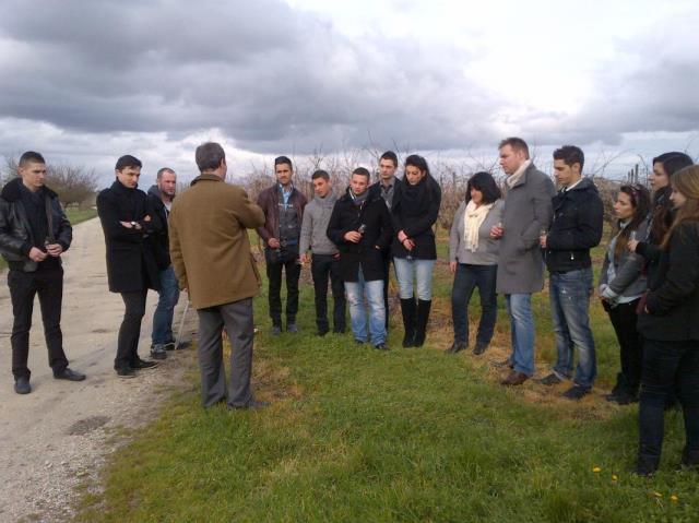 Les visites sur site font partie des plus de la formation : ici, dans les vignes de Chateaubernard, lors d'un séjour sur Cognac.