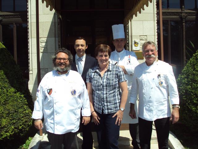 de gauche à droite, Philippe Gardette, Christophe Pnza formateur restaurant, Anne Brasseur, Phillippe Pillette, Francis Miot