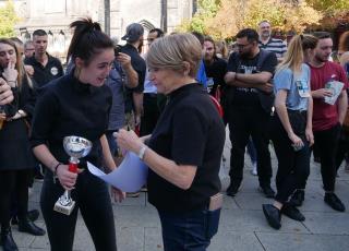 Sarah Nikolaidis, première féminine, et Martine Courbon, présidente de l'UMIH63