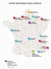 Carte des Campus des Métiers et des Qualifications de France