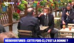 Emmanuel Macron et Jean Castex prennent un café pour la réouverture des terrasses